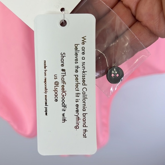 L*SPACE PINK RIBBED FLOAT ON ONE PIECE SWIM SUTE NWT SZ L - Picture 9 of 10